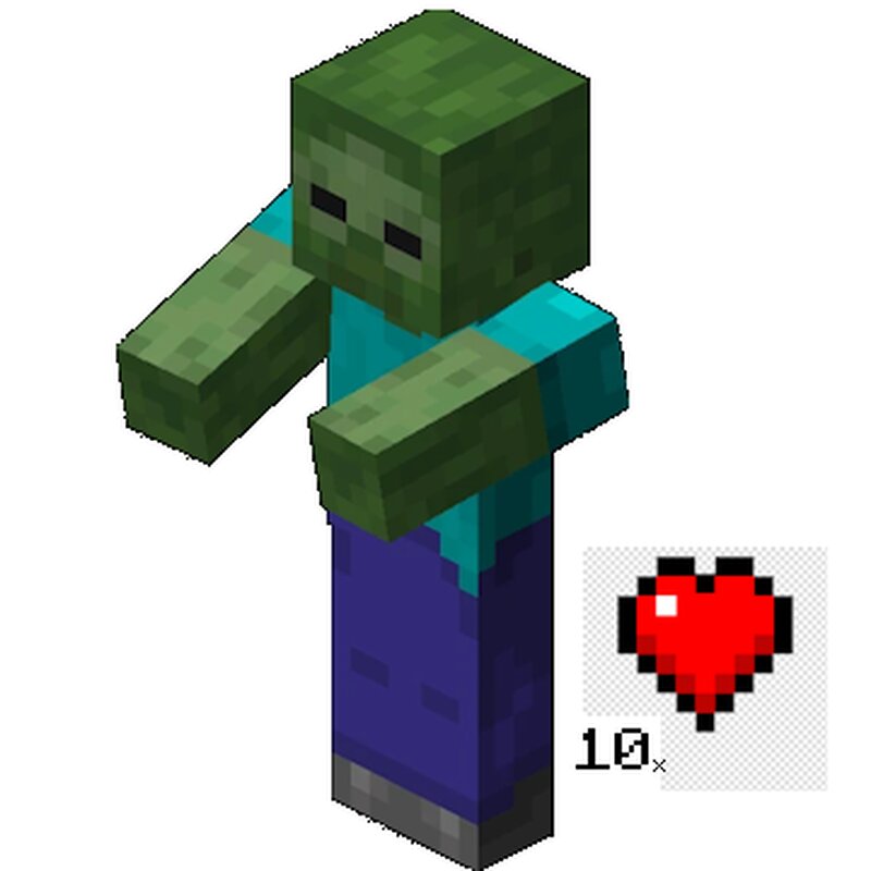 Minecraft but every single mob have 10x more life preview