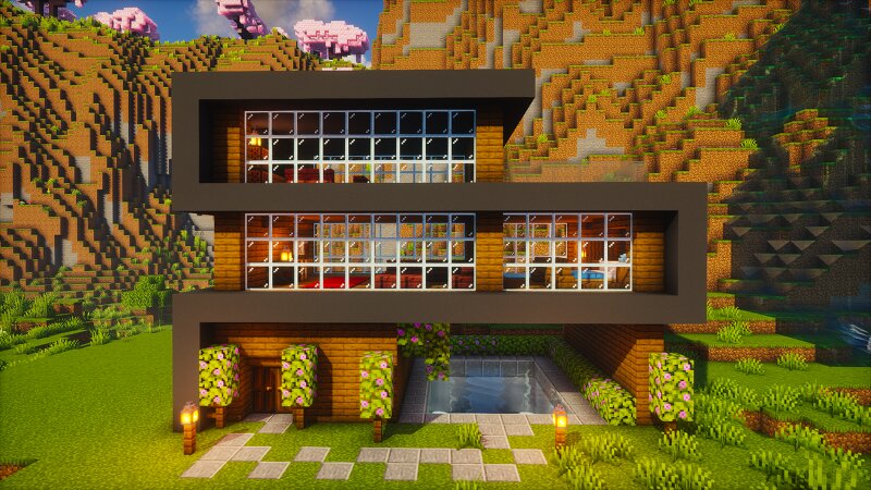Minimalist Modern House โ FREE Minecraft Build preview