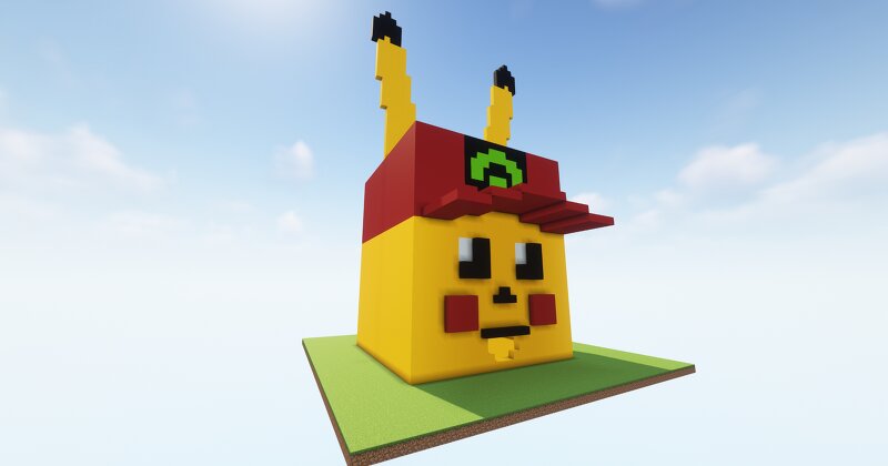 Minecraft House Pikachu Statue! Download preview