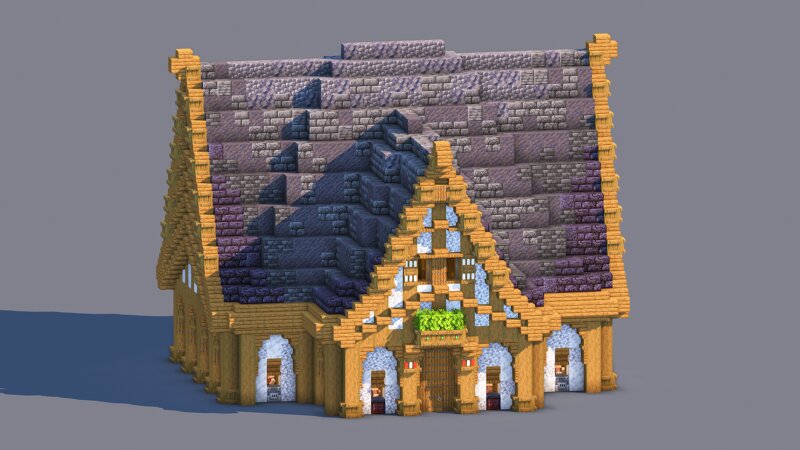 Compact Medieval Trading Hall | Fully Furnished Interior preview