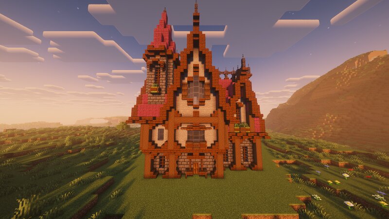 Large Medieval Crimson House | DOWNLOAD preview