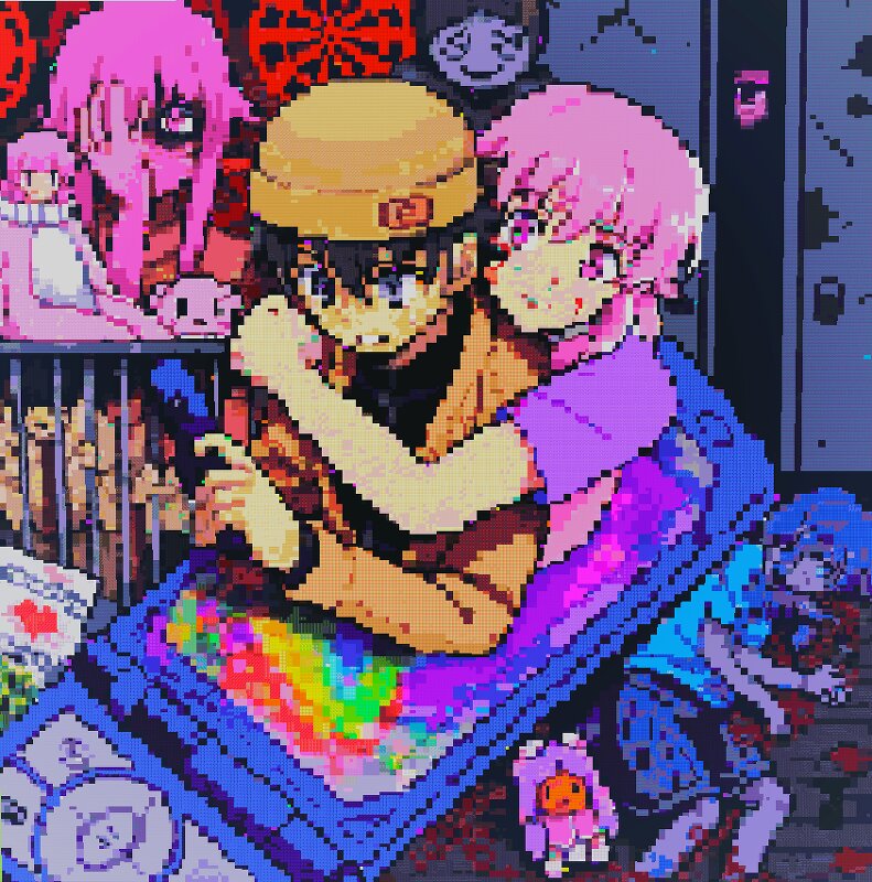 pixel art de mirai nikki preview