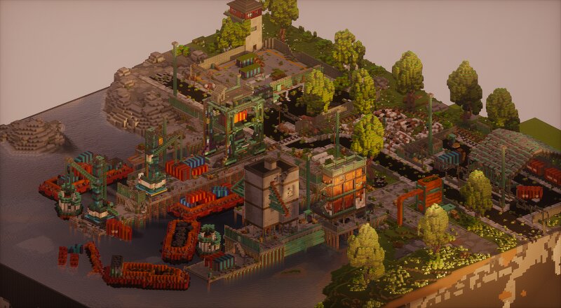 Rust Map Large Harbor Minecraft Build v 1.21.11-26.3 Download preview