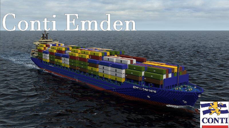 Container Feeder Conti Emden [Full interior] + Download, real replica preview