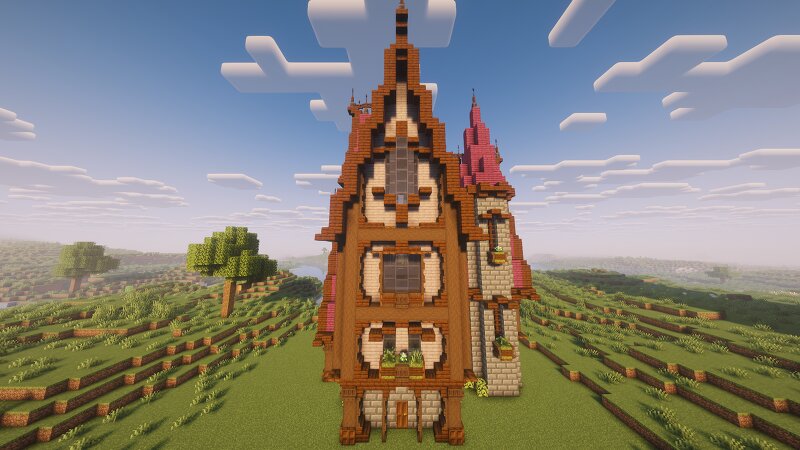 Medieval Crimson Tower House | DOWNLOAD preview