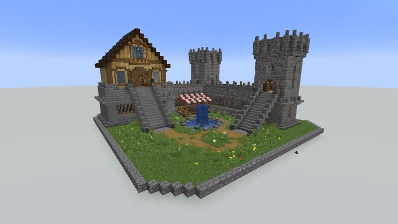 🏰 Medieval Castle Courtyard – A Detailed Minecraft Build preview