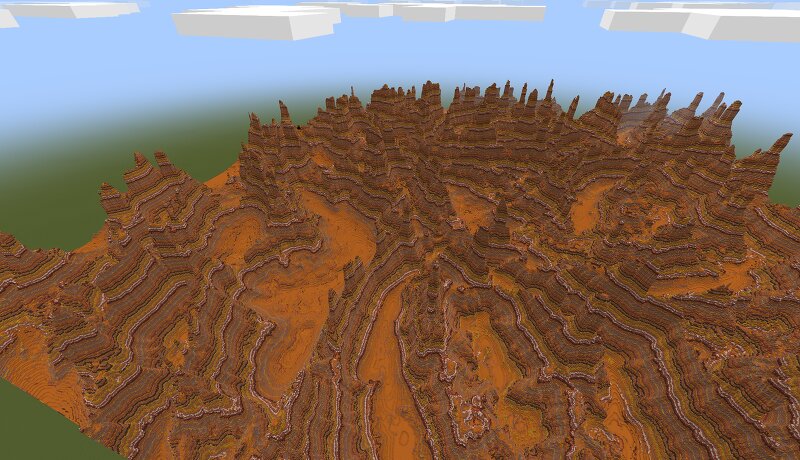 Free 2000x2000 badlands terrain for Minecraft preview