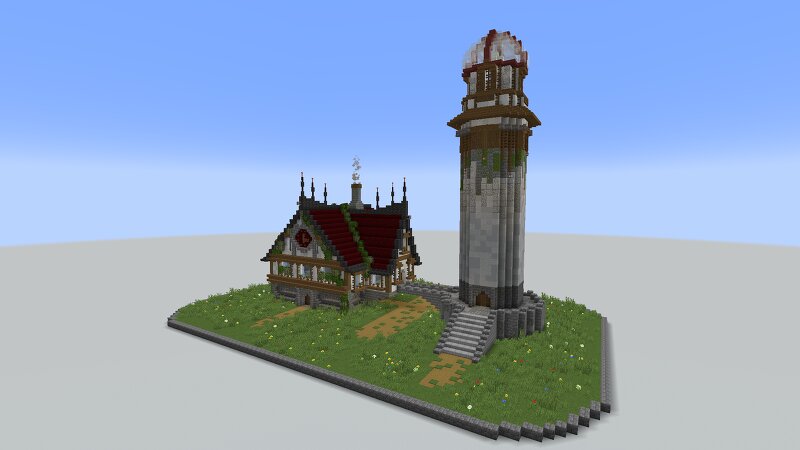 Medieval Lighthouse House – Minecraft Schematic preview
