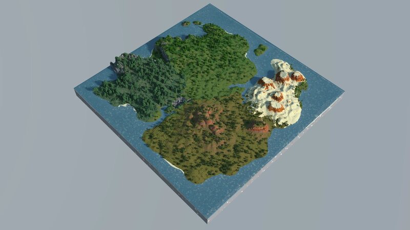 A small world divided into 4 biomes preview