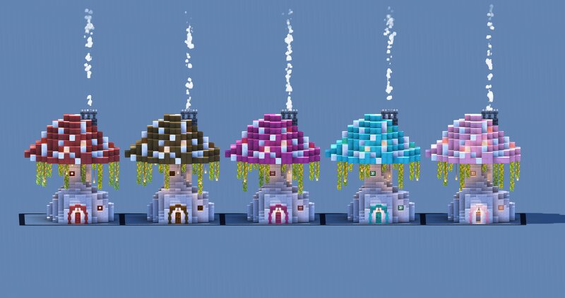 5 Cozy Mushroom Cottages Pack – Cute Minecraft Builds preview