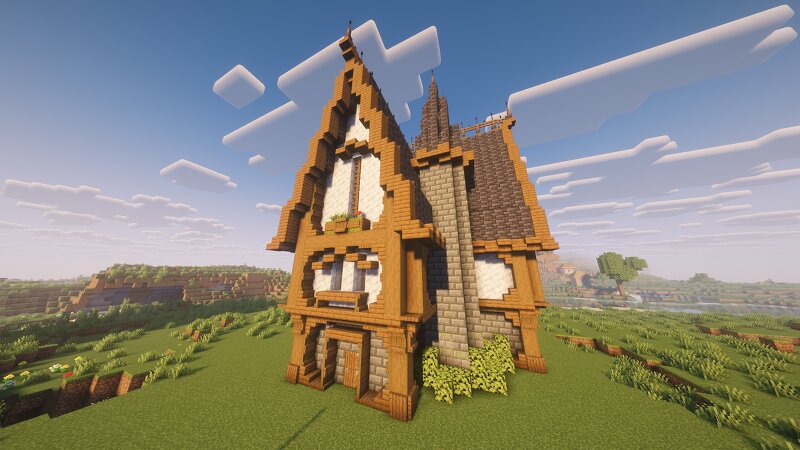 Medieval Large Deepslate House | DOWNLOAD preview