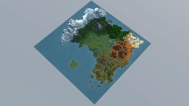 8,000 x 8,000 multi-biome map with a small separate island preview