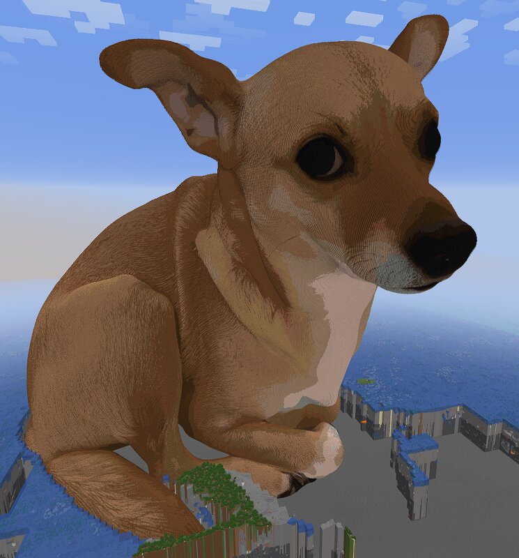 Lucy – Giant Chihuahua Minecraft Statue | Free Download preview