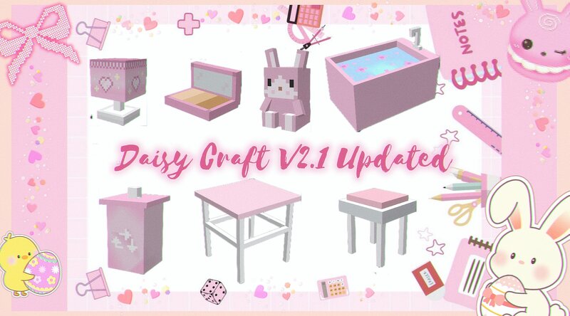 Daisy Craft Furniture Mod 1.21.114+ Update Mcpe 。🧺🧼˚.𖧧 𑁍 𖧧.˚。 preview