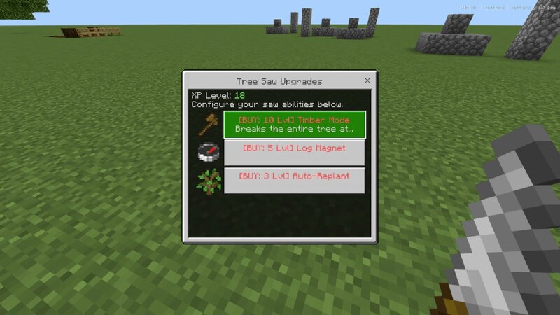 Tree's saw addon "like tree capitator but its better" preview