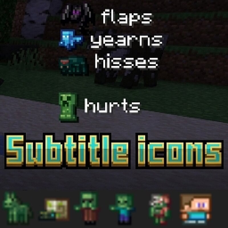 Subtitle icons preview