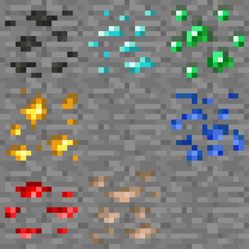 1.17+ "New" Ore Textures Overlay (1.7.2 - 1.12.2 (1.13.2)) preview