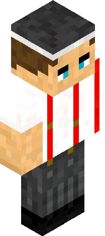 male figure with stylized, Minecraft skin preview