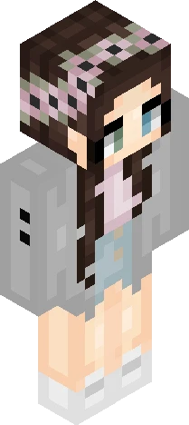female avatar with stylized Minecraft skin preview