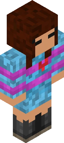 female avatar rendered in Minecraft skin preview