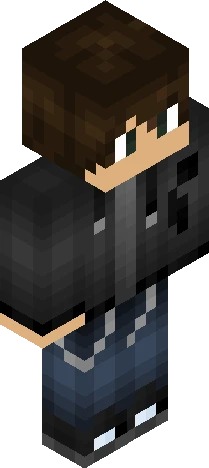male avatar with stylized, Minecraft skin preview