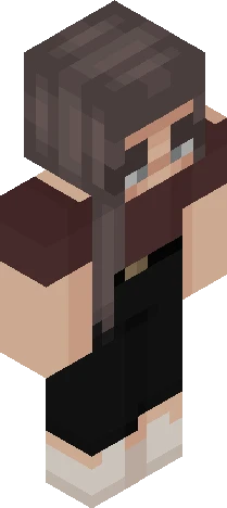 female avatar with stylized, Minecraft skin preview