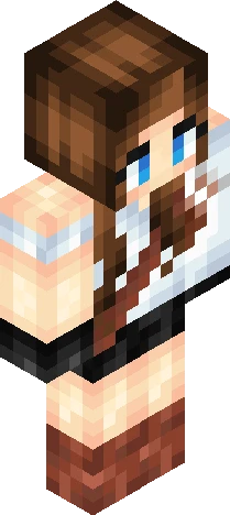 female avatar with stylized, Minecraft skin preview