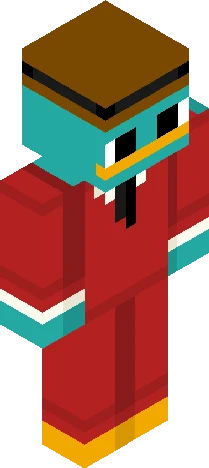 Perry the Plat in a crimson Suit Minecraft skin preview