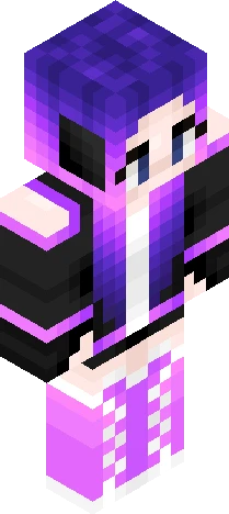 Y2k Purple Gamer Girl Dragon Hoodie Headphones Minecraft skin preview