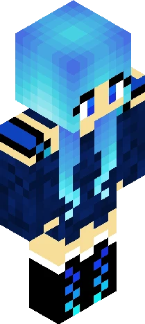 Blue Wolf Girl [without swords] (OG: Updated Blue Ninja Wolf Girl) Minecraft skin preview
