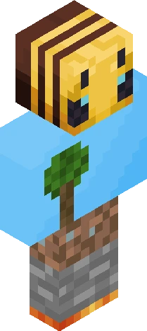 A bee in a Minecraft world Minecraft skin preview