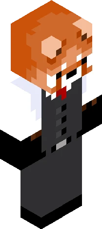 Panda rojo elegante sin capucha Minecraft skin preview