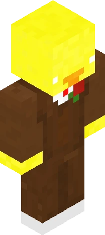 Ducky in a brown tux Minecraft skin preview