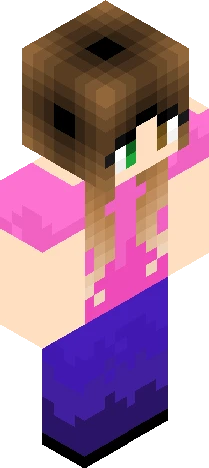 girl in pink Minecraft skin preview