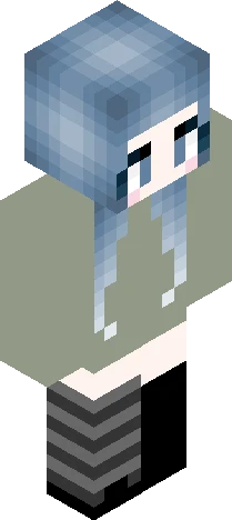 classic green hoodie blue hair Minecraft skin preview
