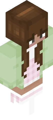 strawberry matcha girl Minecraft skin preview