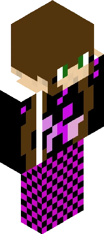 girl with neon creeper hoodie Minecraft skin preview