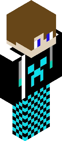 boy with neon creeper hoodie Minecraft skin preview