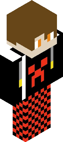 red boy with neon creeper hoodie Minecraft skin preview