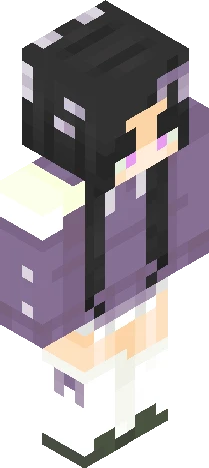 cute purple bow girl Minecraft skin preview
