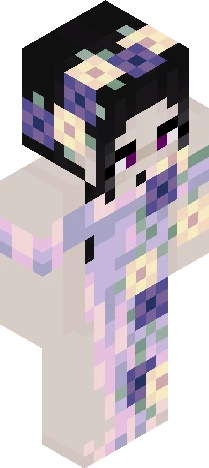 flower black hair Minecraft skin preview