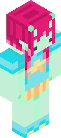 alien girl pink hair Minecraft skin preview