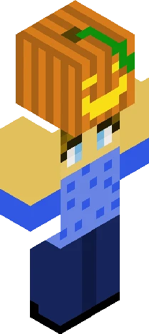 IittIe girI hoIding a pumkin Minecraft skin preview